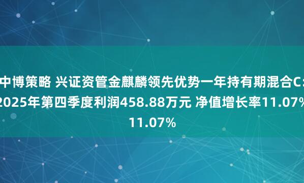 中博策略 兴证资管金麒麟领先优势一年持有期混合C：2025年第四季度利润458.88万元 净值增长率11.07%