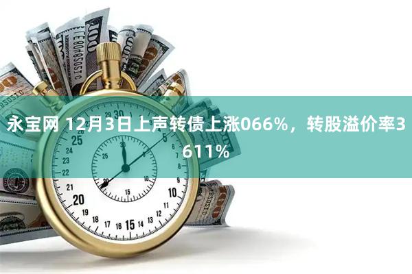 永宝网 12月3日上声转债上涨066%，转股溢价率3611%