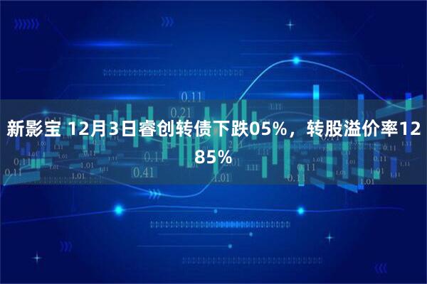 新影宝 12月3日睿创转债下跌05%，转股溢价率1285%