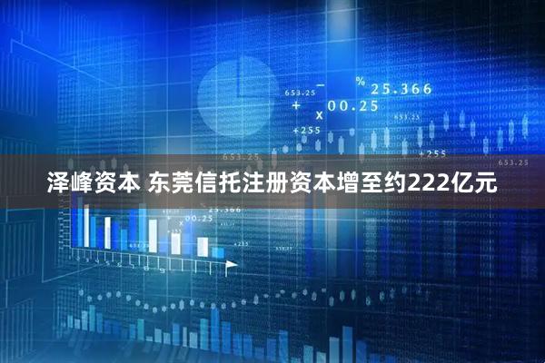 泽峰资本 东莞信托注册资本增至约222亿元